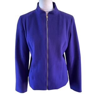 SOLO moda NWOT Wool Cashmere Blend purple Full Zip Jacket Pockets Canada 6 new